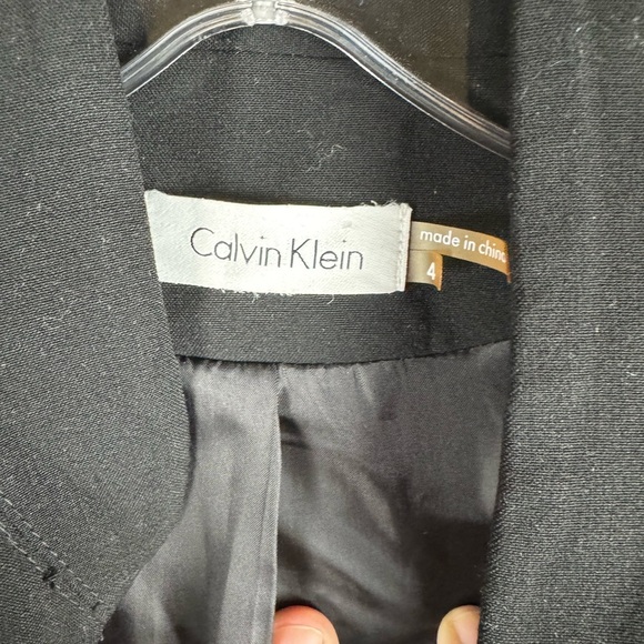 Vintage 90s Calvin Klein Black Cap Sleeve Snap Wrap Dress Size 4 - Picture 2 of 2